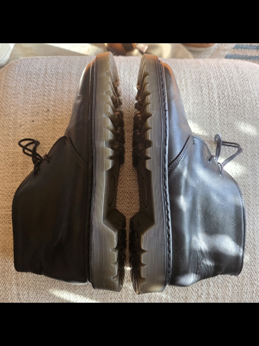 A.P.C. Black Leather Chukka Boots with Lug Sole